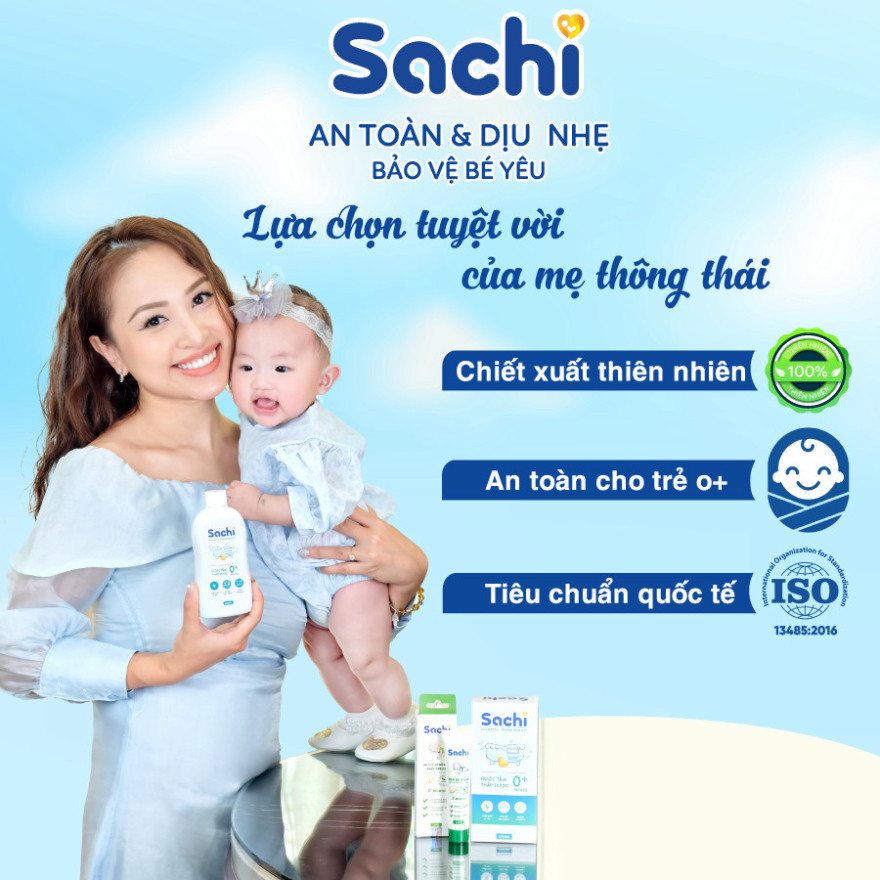 [NEW] Nước Tắm Thảo Dược SACHI Giảm Mẩn Ngứa, Ngừa Rôm Sảy, Làm Ấm Hỗ Trợ Ngăn Cảm Cúm, Cảm Lạnh Cho Bé Lọ - Hộp 20 Gói