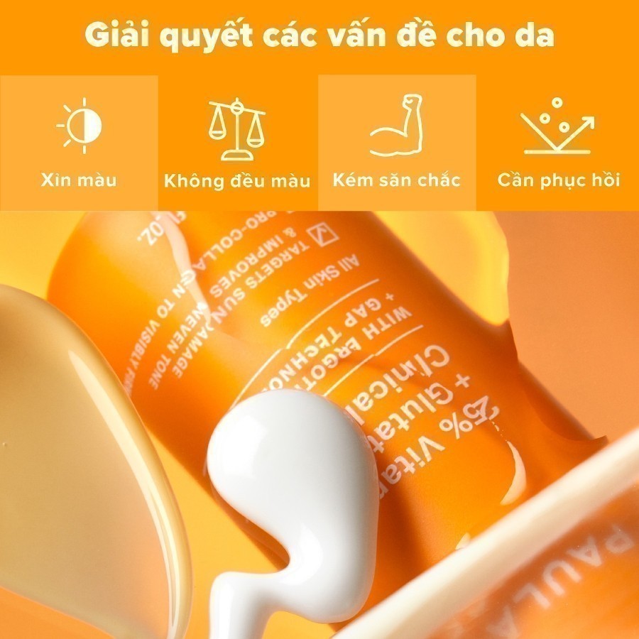 Tinh Chất Làm Sáng Da Và Mờ Nám Chuyên Sâu Paula's Choice 25% Vitamin C + Glutathione Clinical Serum -5ml mã 1497