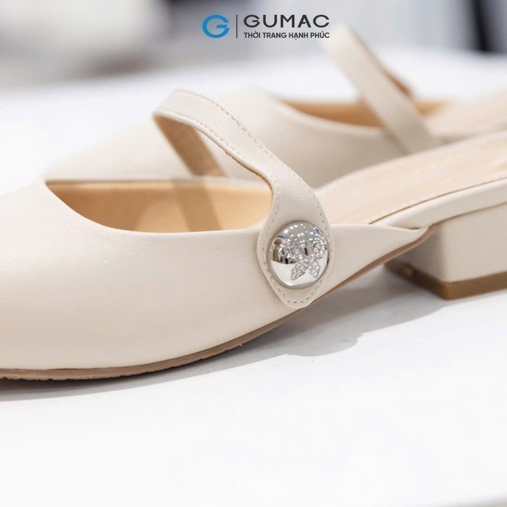 Sục Cách Điệu Nữ GUMAC Mũi Nhọn Phối Quai Chéo Đính Đá Sang Trọng GF01035