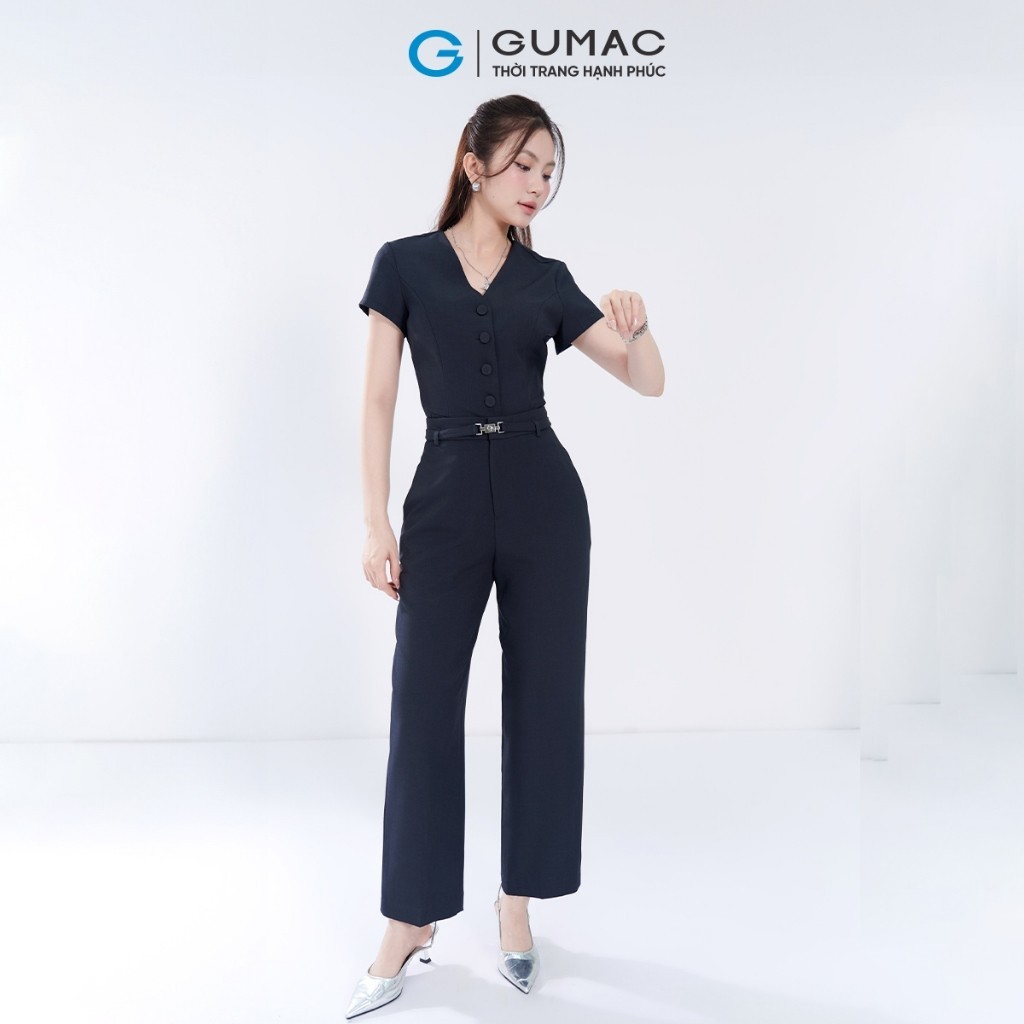 Quần Tây Nữ Ống Đứng GUMAC Phối Dây Thắt Lưng Eo Vải Xược Ý Mềm Đứng Form Thanh Lịch QG07092