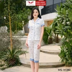 Bộ đồ ngủ nữ Pijama lụa VINGO/VINGORIA tay cộc thu đông H1380 — ảnh 5