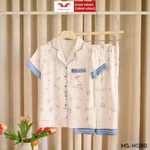 Bộ đồ ngủ nữ Pijama lụa VINGO/VINGORIA tay cộc thu đông H1380 — ảnh 4