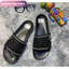 Dép Nam Nữ Quai Ngang Black đen đế sóng chất liệu PU chống trơn trượt
