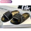 Dép Nam Nữ Quai Ngang Black đen đế sóng chất liệu PU chống trơn trượt