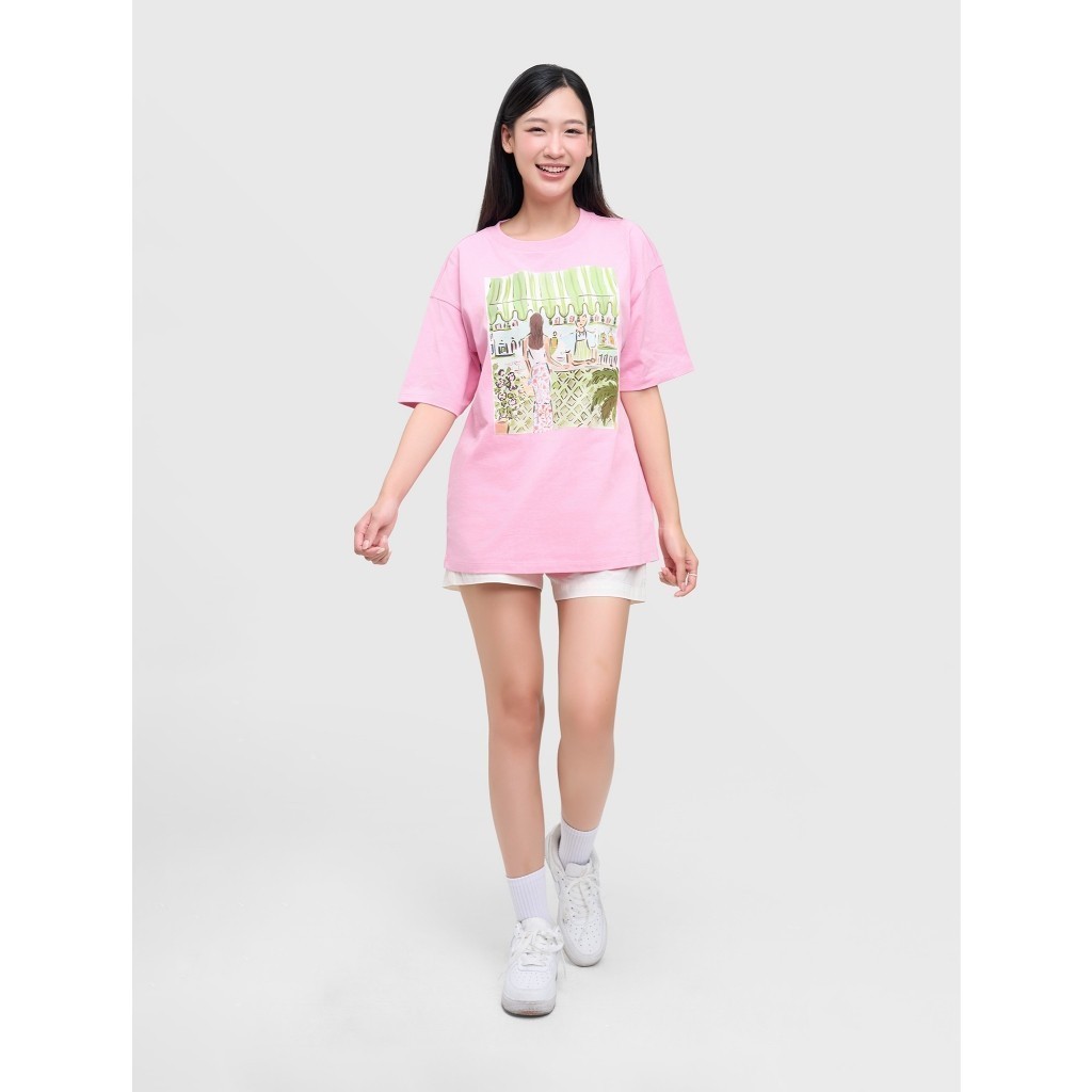 Áo phông nữ CANIFA cổ tròn cộc tay có hình in 6TS25S007