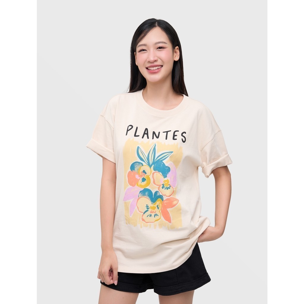 Áo phông nữ CANIFA cổ tròn cộc tay có hình in 6TS25S007