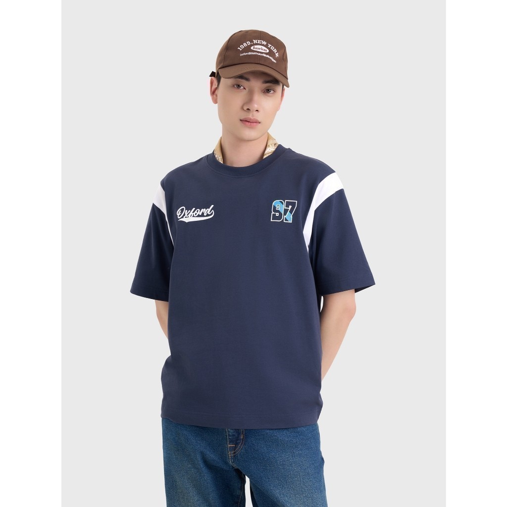 Áo phông unisex người lớn CANIFA form rộng có hình in phối màu 5TS25S003