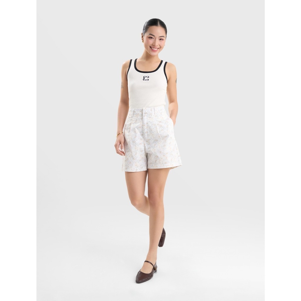 Quần short nữ CANIFA cạp cao ống rộng vừa 6BS25S011