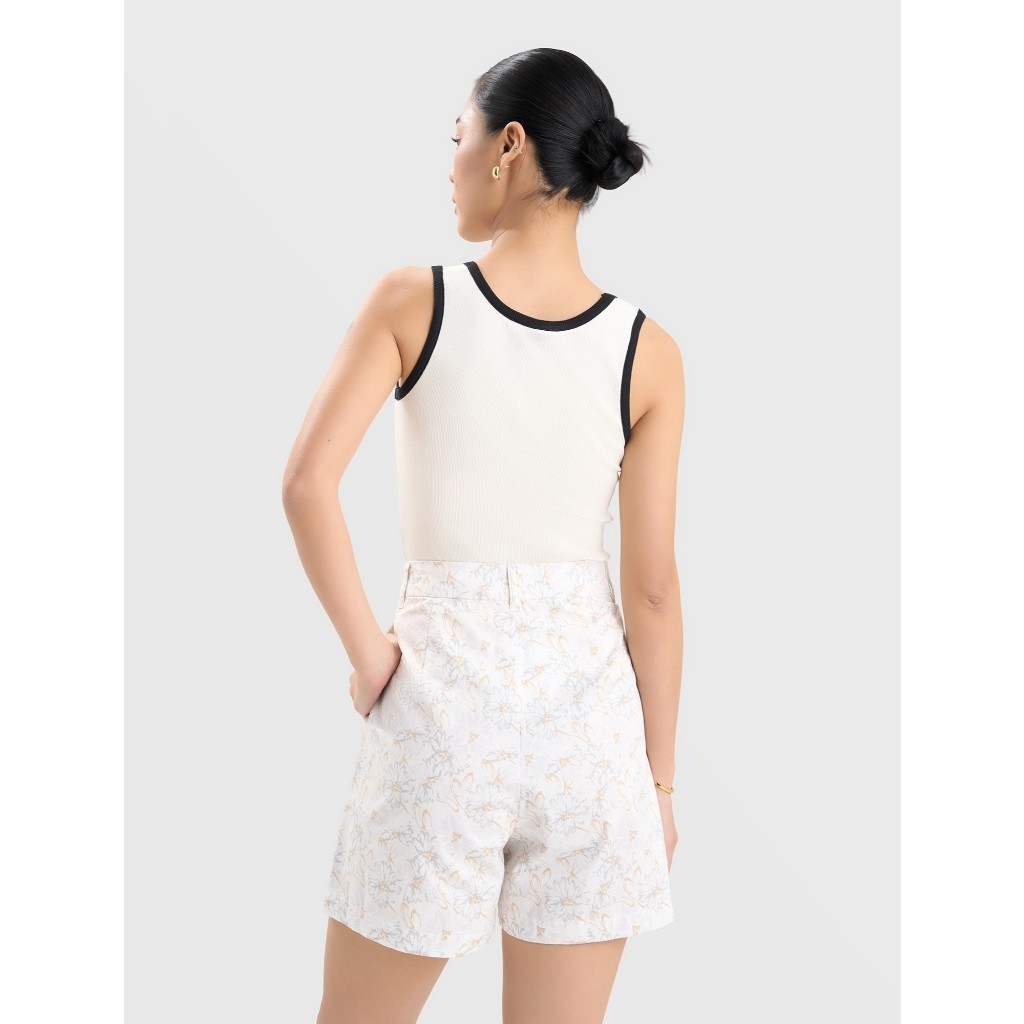 Quần short nữ CANIFA cạp cao ống rộng vừa 6BS25S011