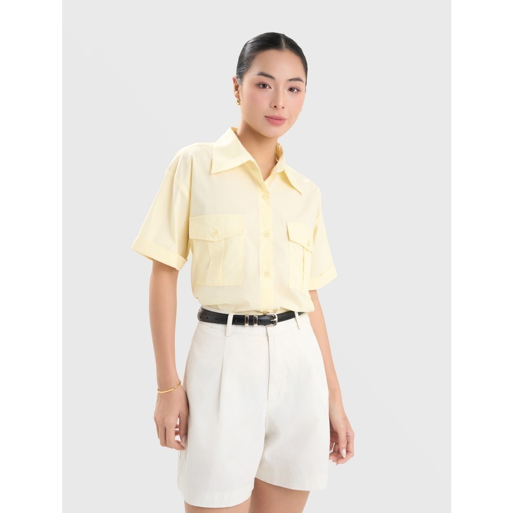 Áo sơ mi nữ CANIFA cộc tay có túi ngực 6TH25S002