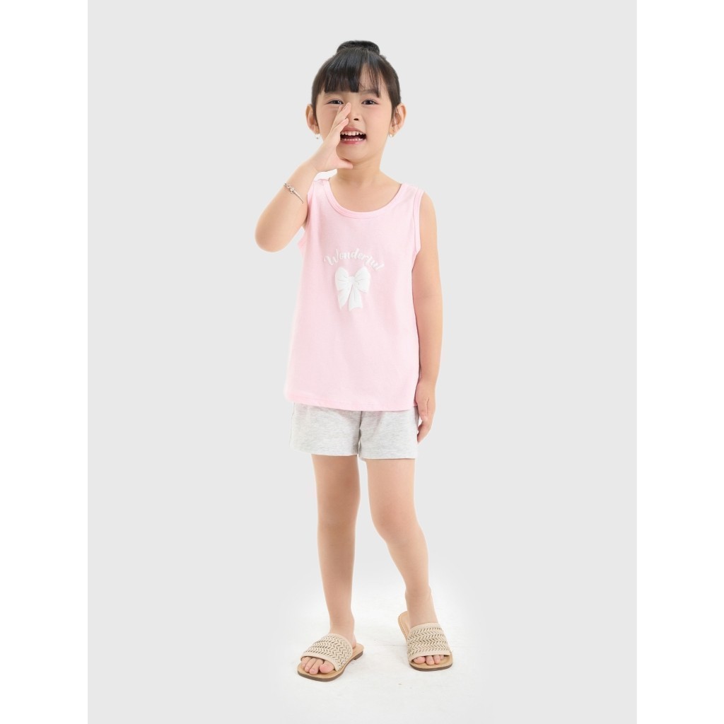 Combo 2 áo mặc nhà bé gái CANIFA áo ba lỗ chất liệu mềm mại thoáng mát in họa tiết PS26 1LA26S001