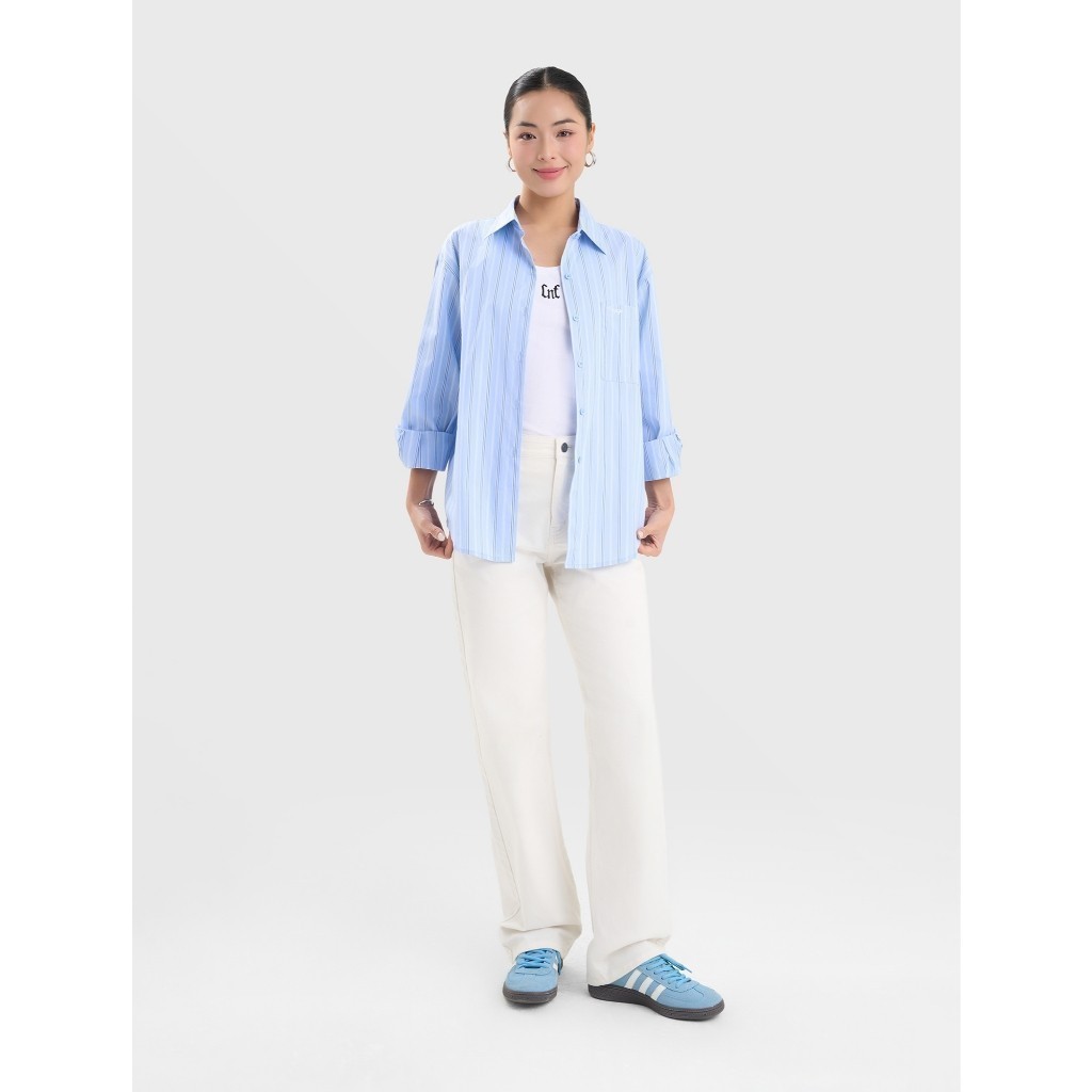 Áo sơ mi nữ CANIFA dài tay họa tiết kẻ 6TH25S001