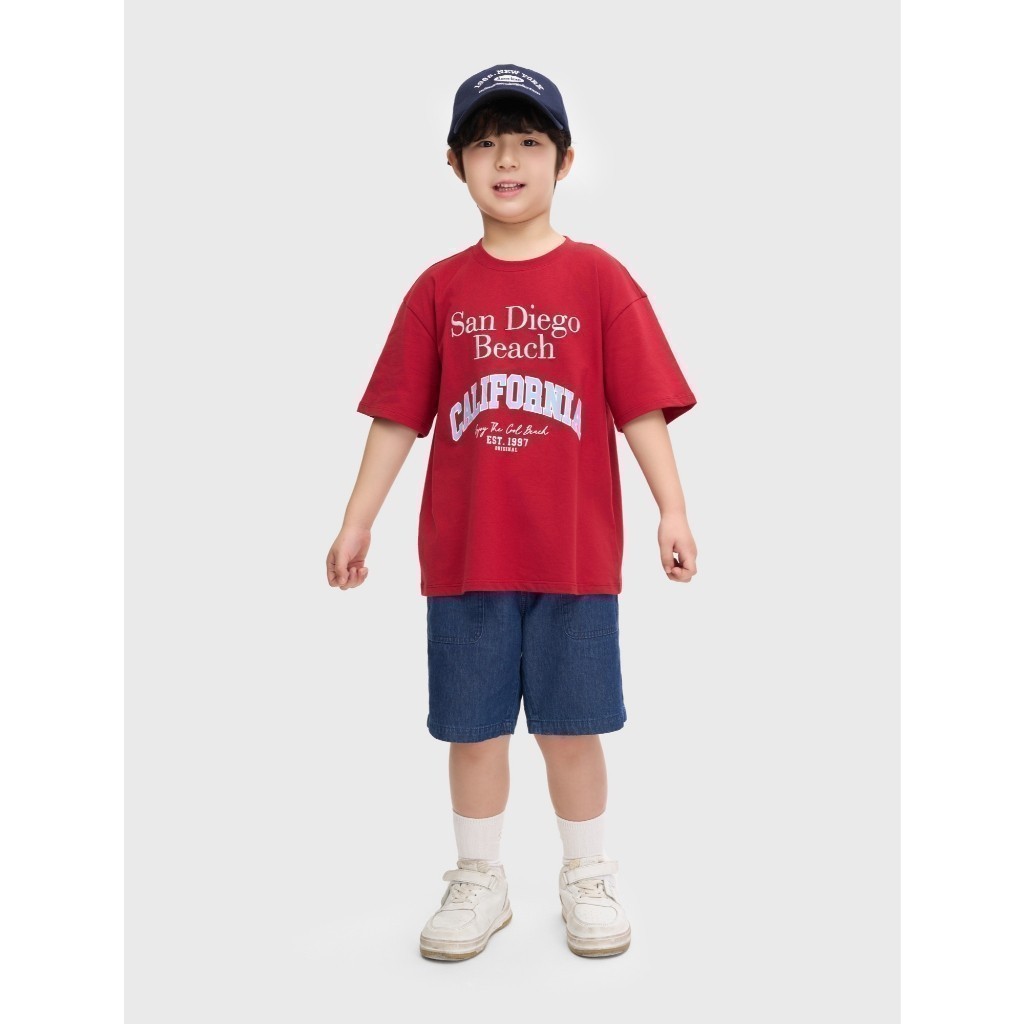 Áo phông bé trai CANIFA cổ tròn cộc tay có hình in 2TS25C005