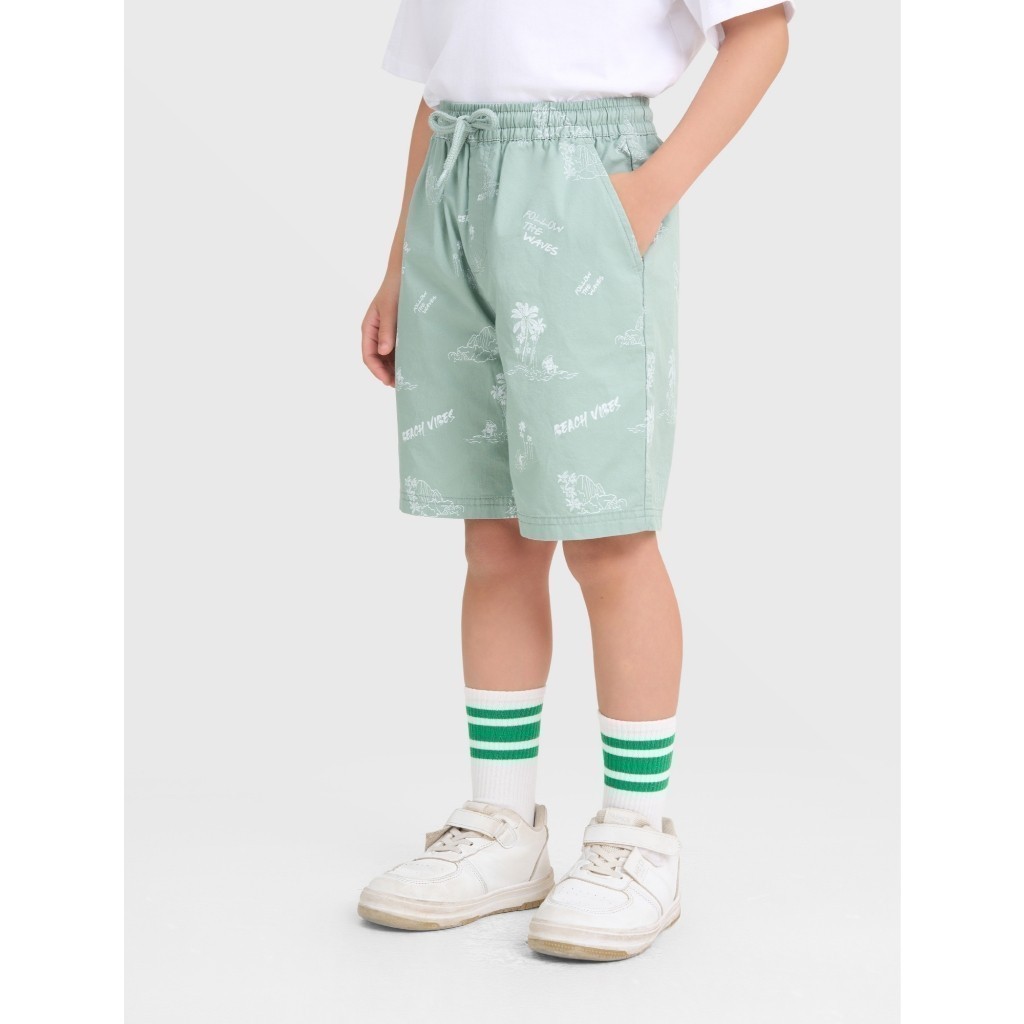 Quần short bé trai CANIFA cạp chun dáng rộng in họa tiết 2BS25S009