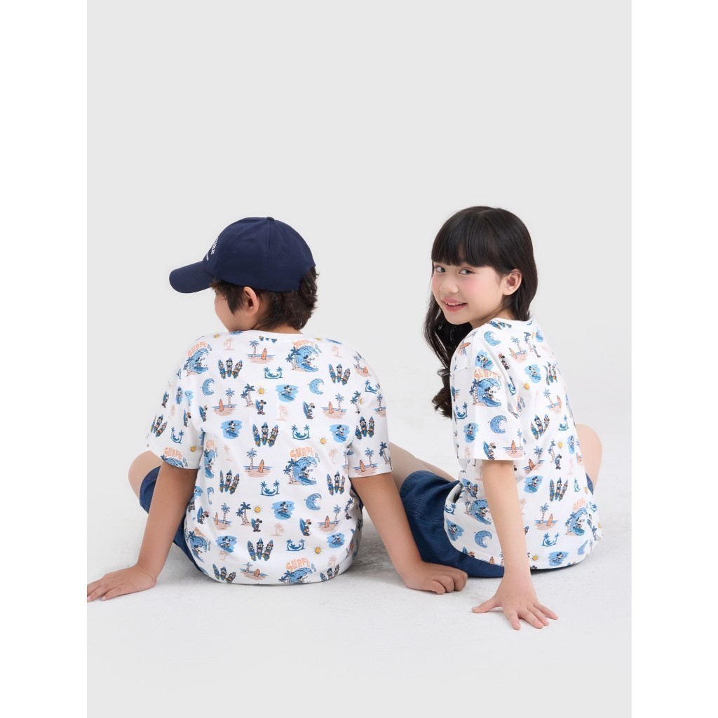 Áo phông unisex trẻ em CANIFA chất liệu cotton mềm mịn in hình Mickey 3TS25S002