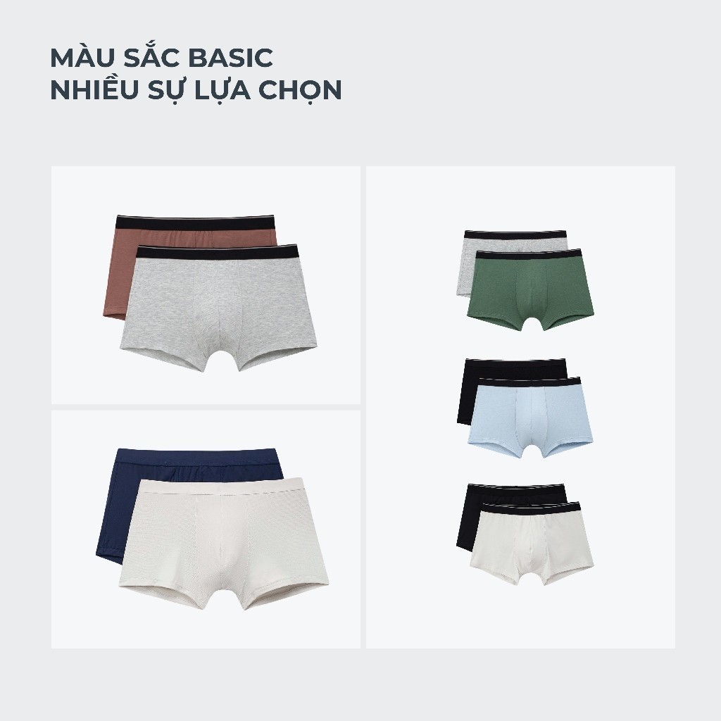 Combo quần sịp đùi nam CANIFA nhiều màu chất liệu co giãn thoải mái MS25 8US25A001
