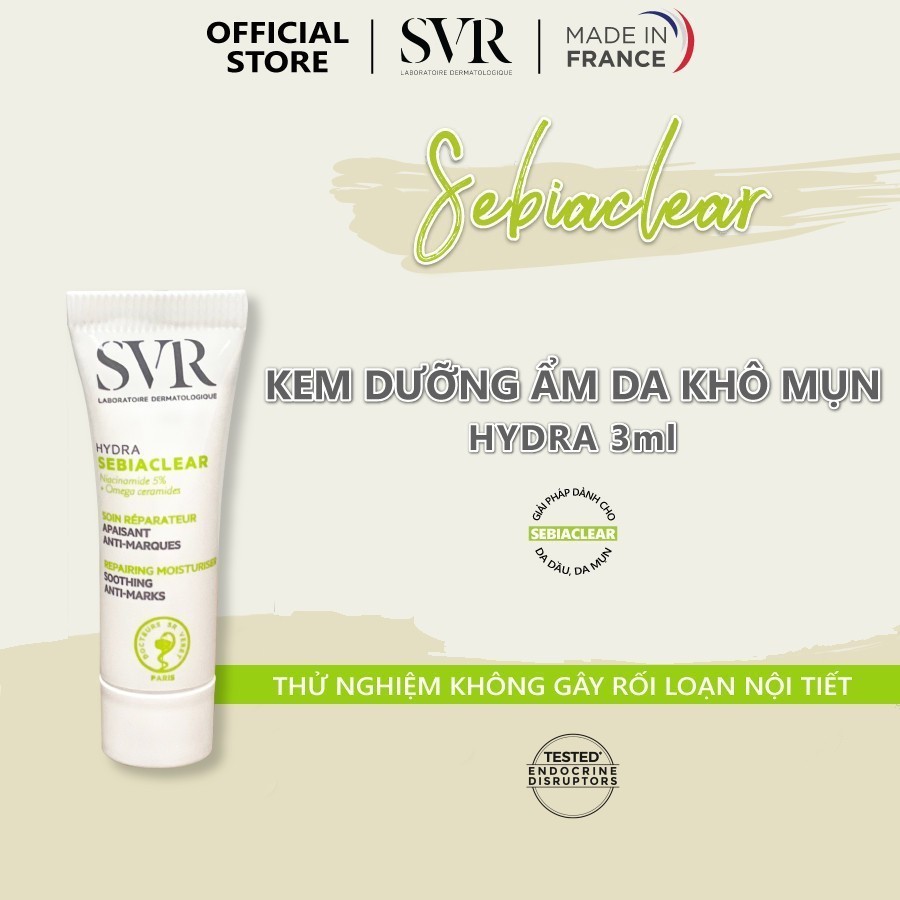 [HB GIFT 2] Kem dưỡng ẩm phục hồi cho da dầu mụn SVR Sebiaclear Hydra 3ml