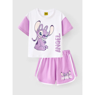 Đồ bộ thun tay ngắn Stitch Disney bé gái Rabity 560.059