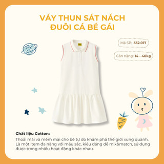 Đầm thun polo sát nách Stitch Disney bé gái Rabity 552.017