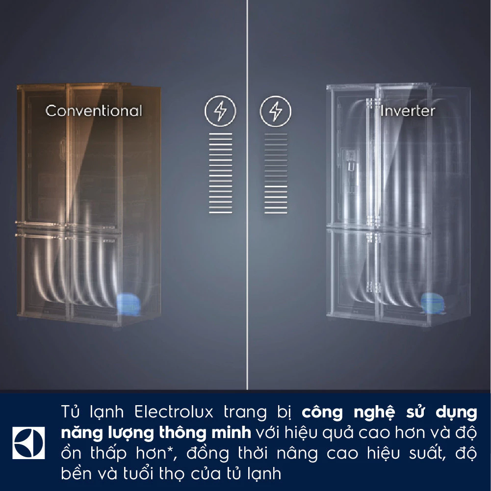 Free giao hàng - Tủ lạnh 4 cửa Electrolux 496L EQE4900A-A - sang trọng, EvenTemp tiết kiệm điện, cấp đông nhanh