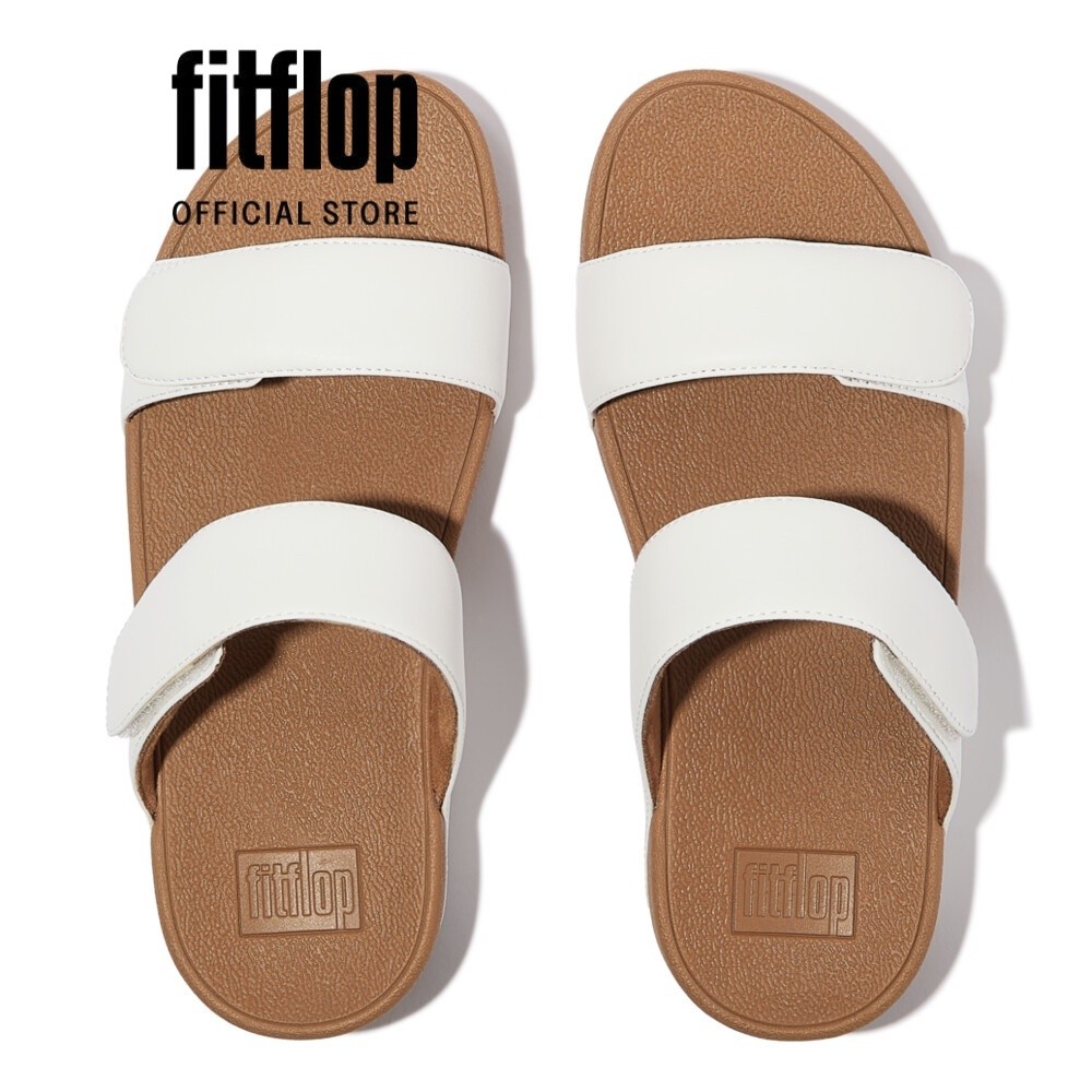 Dép Quai Ngang Nữ FitFlop LULU Adjustable Leather  - White - FV6-194