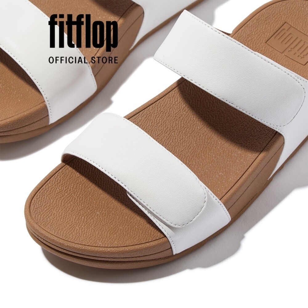 Dép Quai Ngang Nữ FitFlop LULU Adjustable Leather  - White - FV6-194
