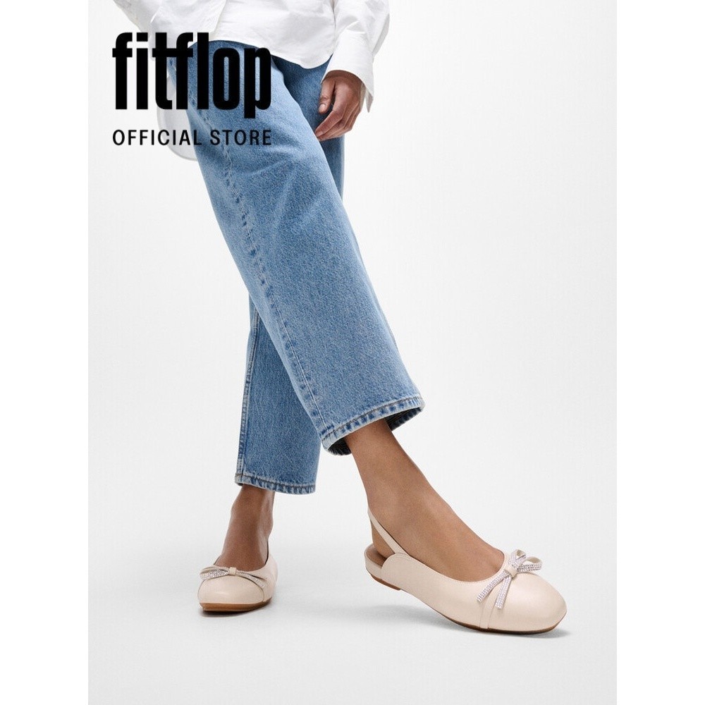 Giày Búp Bê Da Nữ FitFlop DELICATO Crystal - FON - E3N-A99
