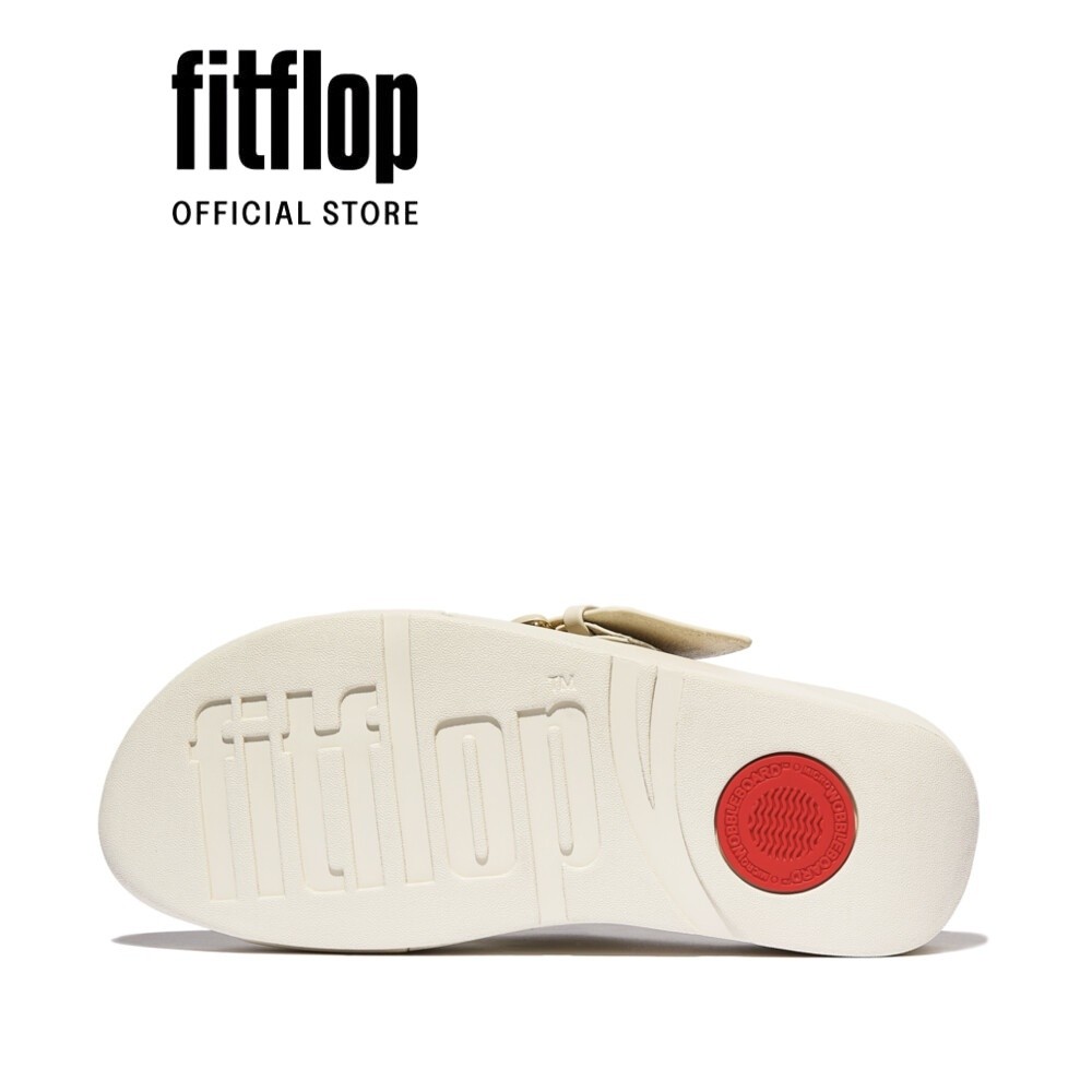 Dép Xăng Đan Nữ FitFlop Da LULU Khóa Nhựa Chéo - Beige - JE8-A99