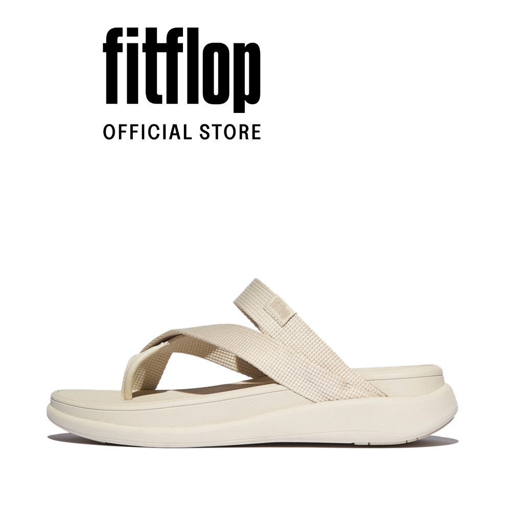 Dép Xăng Đan Nữ FitFlop F-MODE Go Đai Webbing Đế Cao Xỏ Ngón - Beige - FON - IX6-A99