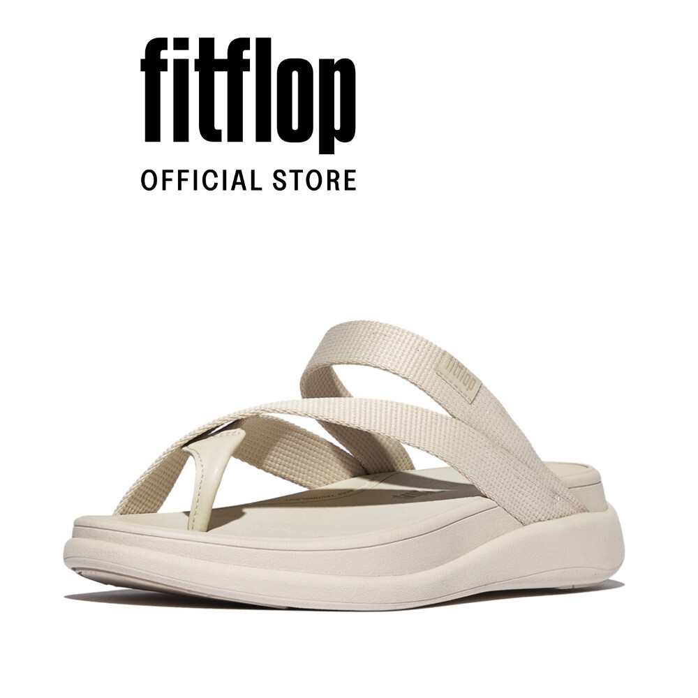 Dép Xăng Đan Nữ FitFlop F-MODE Go Đai Webbing Đế Cao Xỏ Ngón - Beige - FON - IX6-A99