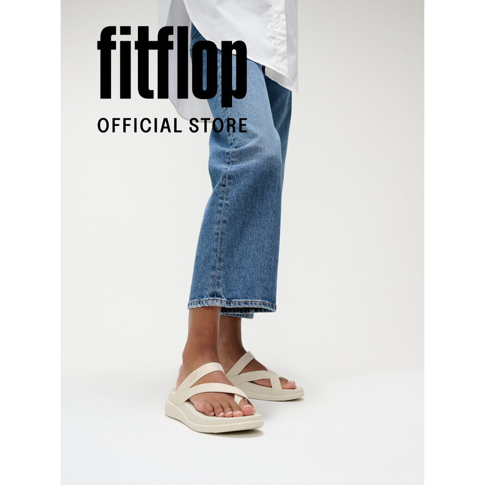 Dép Xăng Đan Nữ FitFlop F-MODE Go Đai Webbing Đế Cao Xỏ Ngón - Beige - FON - IX6-A99