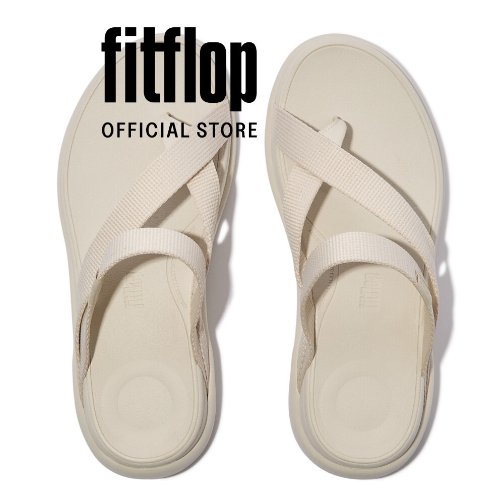 Dép Xăng Đan Nữ FitFlop F-MODE Go Đai Webbing Đế Cao Xỏ Ngón - Beige - FON - IX6-A99