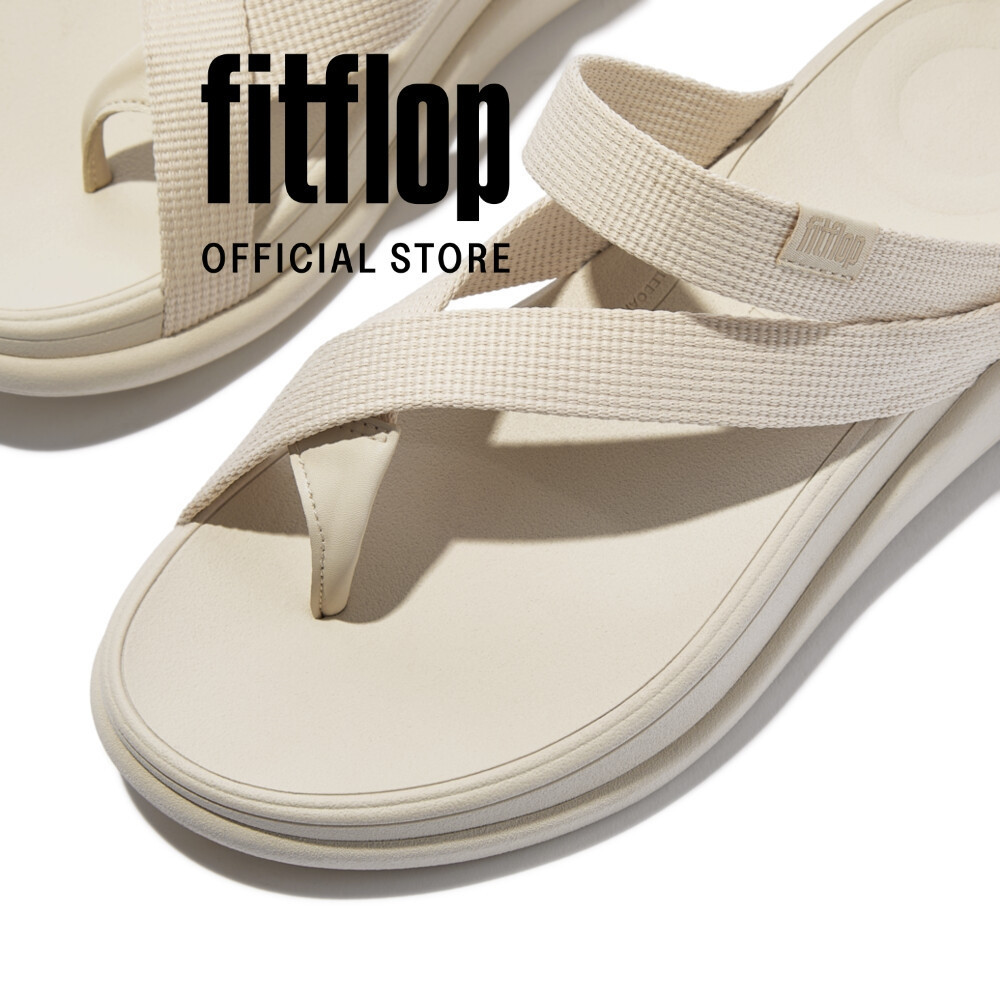 Dép Xăng Đan Nữ FitFlop F-MODE Go Đai Webbing Đế Cao Xỏ Ngón - Beige - FON - IX6-A99