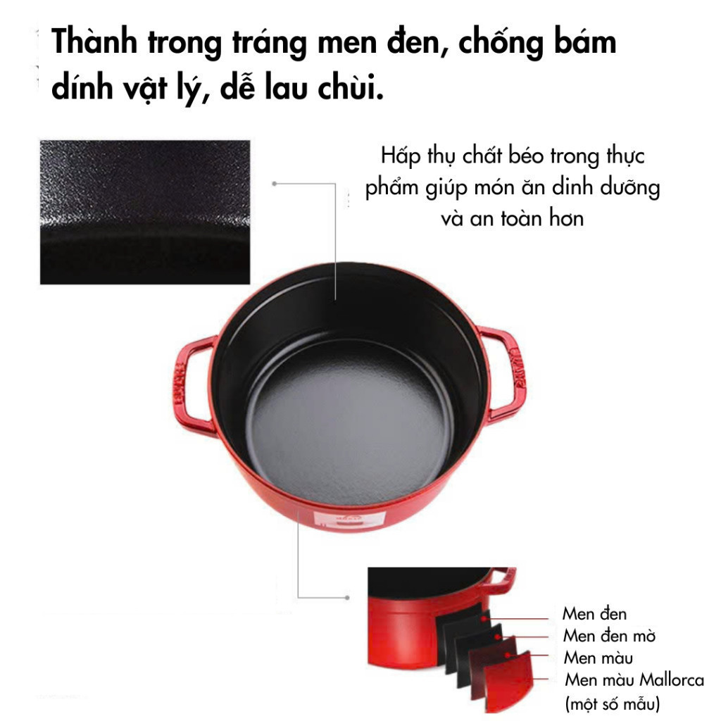 Nồi gang quả bí ngô STAUB Cocotte Pumpkin Cinnamon 24x22cm - xuất xứ tại Pháp, dùng được bếp từ