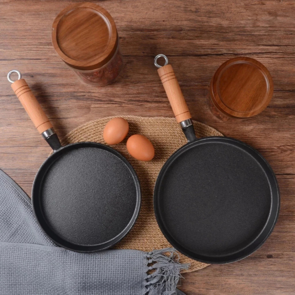 Chảo Gang Chống Dính Đổ Bánh Xèo & Rán, Kích Thước 20cm và 26cm Phù Hợp Mọi Loại Bếp