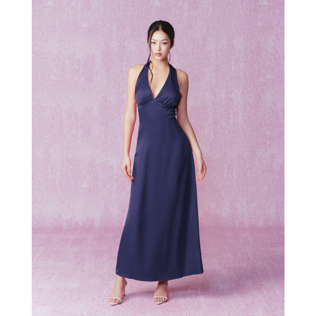 RECHIC Đầm cổ yếm Nomi nơ cổ V chiết eo sang trọng quyến rũ | BigBuy360 - bigbuy360.vn