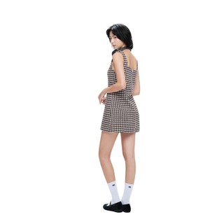 CARA Đầm babydoll hai dây nữ Somin chất tweed dày dặn