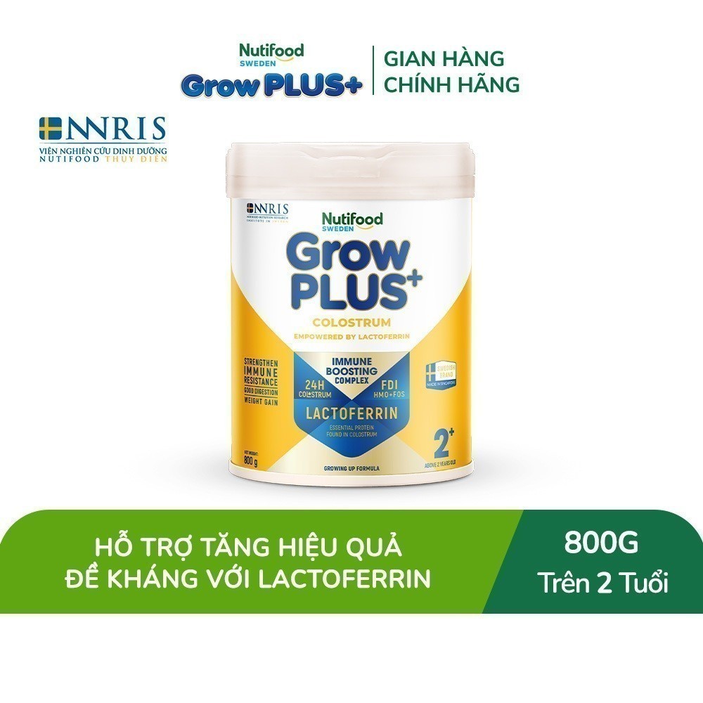 [Livestream KOL] Sữa bột Nutifood Sweden GrowPLUS+ Colostrum Lactoferrin 2+ 800g