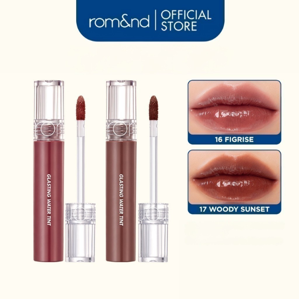 Combo 2 son tint nước siêu lì, lâu trôi Hàn Quốc Romand Glasting Water Tint 4g