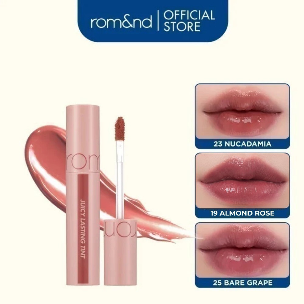 [Romand] Combo Son Tint bóng lì Hàn Quốc Romand Juicy Lasting Tint 5.5g + Son tint nước Romand Glasting Water Tint 4g