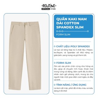 Quần Khaki Dài Nam Cotton Trơn Form Slim - Routine 10F24PCA004R1