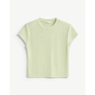 Áo Thun Gân Nữ Tay Ngắn Trơn Form Fitted Cropped - Routine 10S25TSSW005