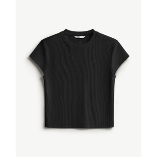 Áo Thun Gân Nữ Tay Ngắn Trơn Form Fitted Cropped - Routine 10S25TSSW005