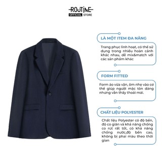 Áo Vest Blazer Vải Twill Trơn Form Fitted - Routine 10F24VES001
