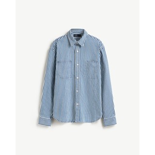 Áo Sơ Mi Jeans Nam Họa Tiết Sọc Tay Dài Form Loose - Routine 10S25DSH007
