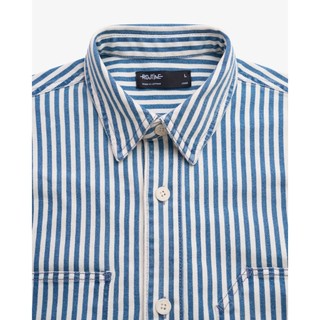 Áo Sơ Mi Jeans Nam Họa Tiết Sọc Tay Dài Form Loose - Routine 10S25DSH007