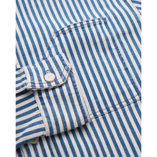 Áo Sơ Mi Jeans Nam Họa Tiết Sọc Tay Dài Form Loose - Routine 10S25DSH007