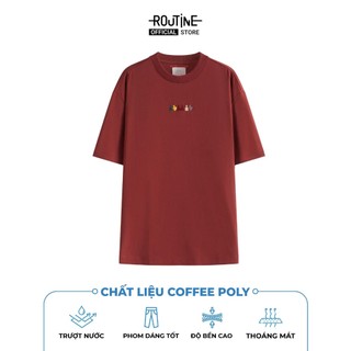 Áo Thun Tay Ngắn Vải S Cafe Thêu Form Loose - Routine 10F24TSS086R1