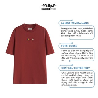 Áo Thun Tay Ngắn Vải S Cafe Thêu Form Loose - Routine 10F24TSS086R1