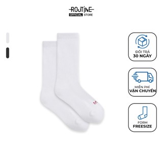 Vớ Dài Cotton Dệt Chữ Freesize - Routine 10F24SOCA021